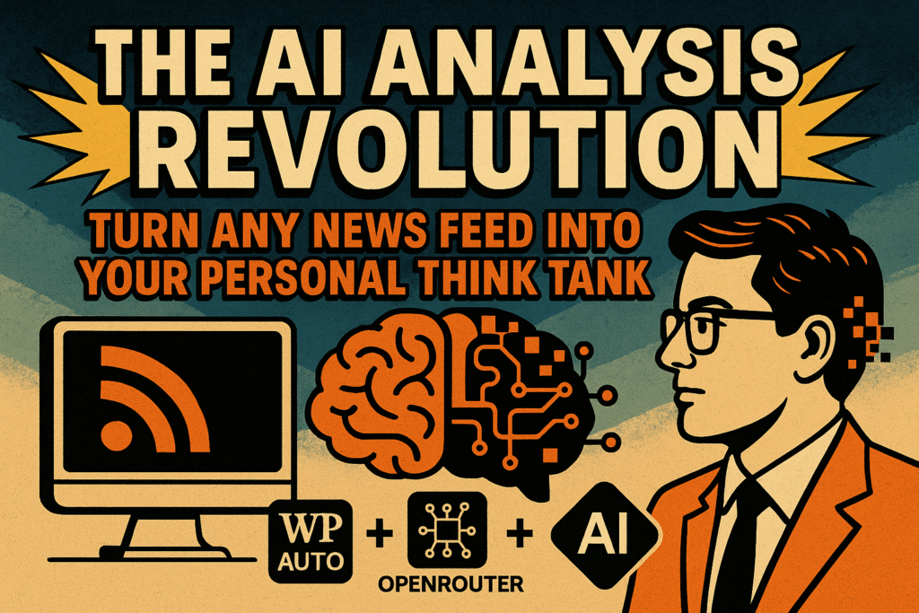 20250918_0907_AI Analysis Revolution_simple_compose_01k5dt94kpe79v8mtxfb4njkg7 Infographic titled "The AI Analysis Revolution" showing statistics, trends, and impacts of artificial intelligence in data analysis and business transformation