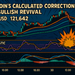 BTC indicator signal scores chart showing MACD, RSI, DMI, SRSI, and CMF across six timeframes (2H, 4H, 6H, 12H, 1D, 1W) with values ranging from -1 (strong bearish) to +1 (strong bullish). Chart displays grouped bars color-coded by indicator revealing short-term bearish signals transitioning to longer-term bullish momentum.
