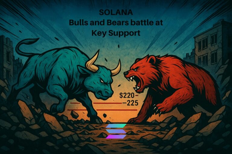 Technical indicator signal strength chart for Solana showing MACD, RSI, DMI, SRSI, and CMF scores across six timeframes from 2H to 1W, with values ranging from negative one to positive one indicating bearish to bullish sentiment