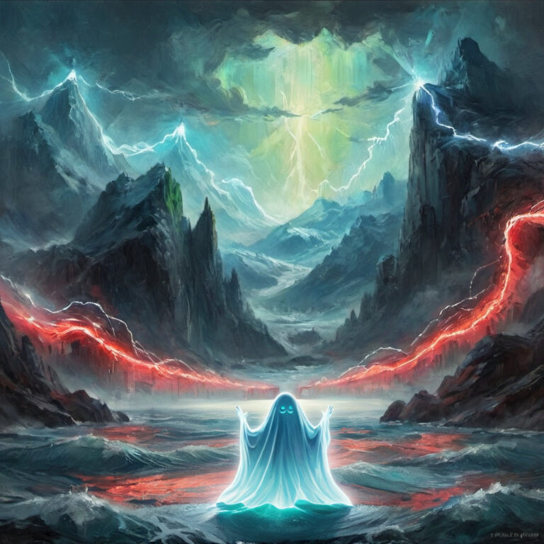 AAVE cryptocurrency logo featuring friendly ghost mascot in gradient colors