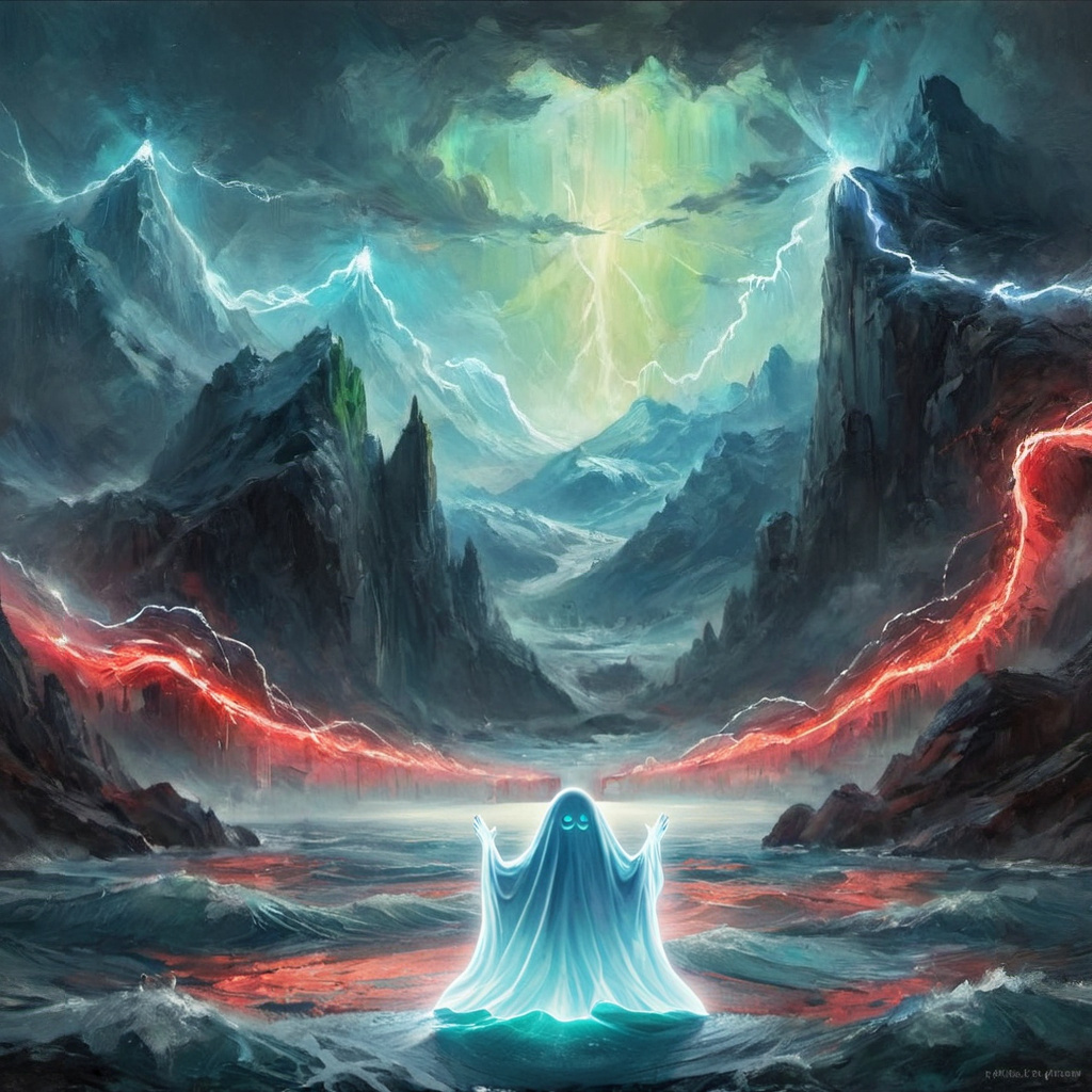 AAVE cryptocurrency logo featuring friendly ghost mascot in gradient colors