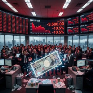 Traders react to massive Nikkei stock market crash