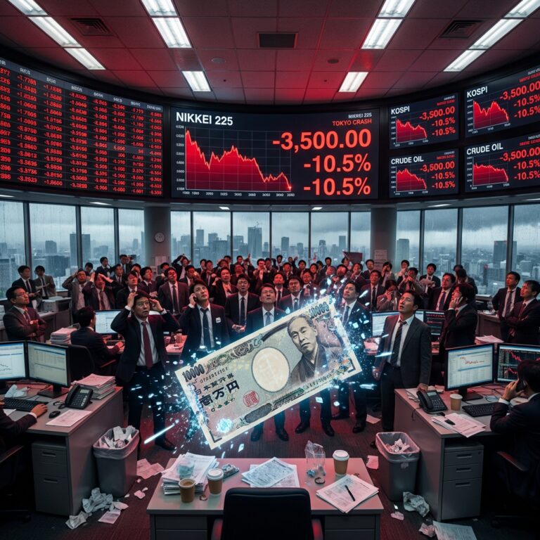 Traders react to massive Nikkei stock market crash