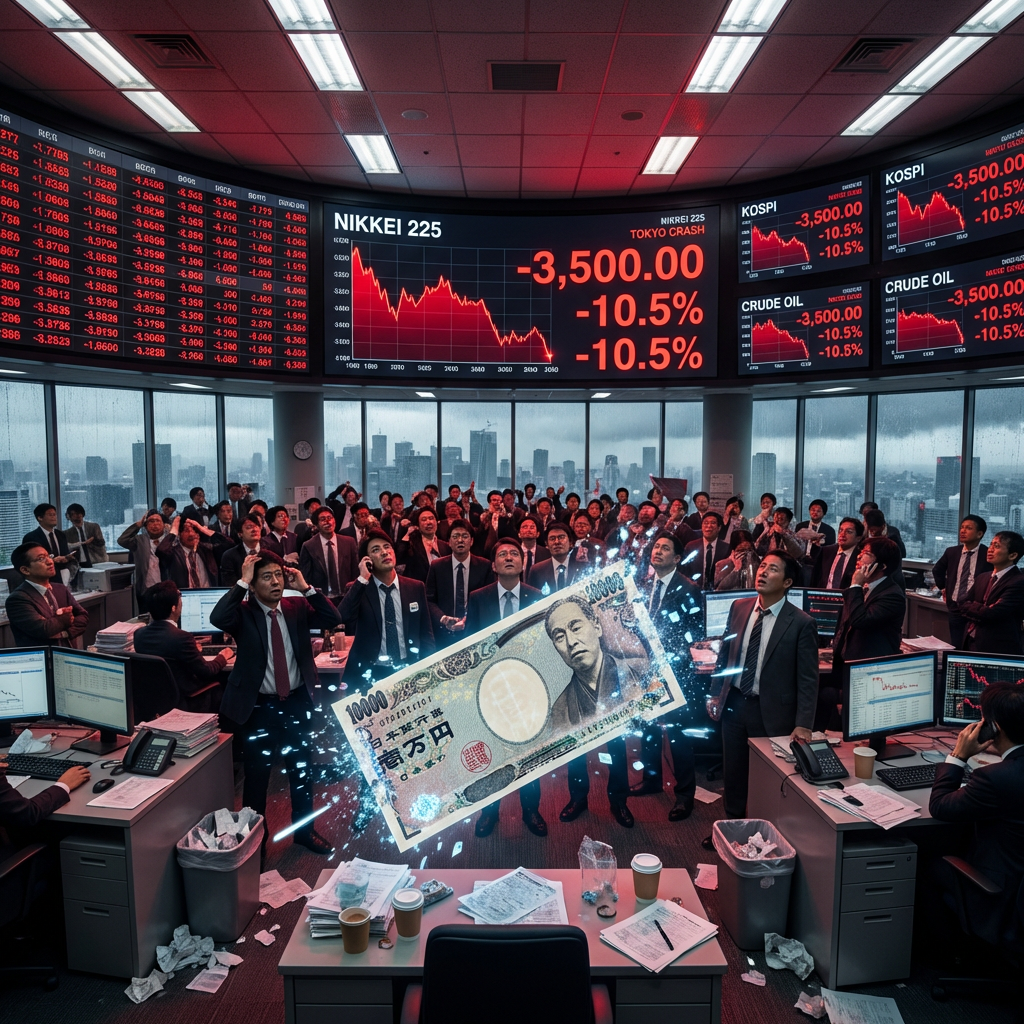 Traders react to massive Nikkei stock market crash