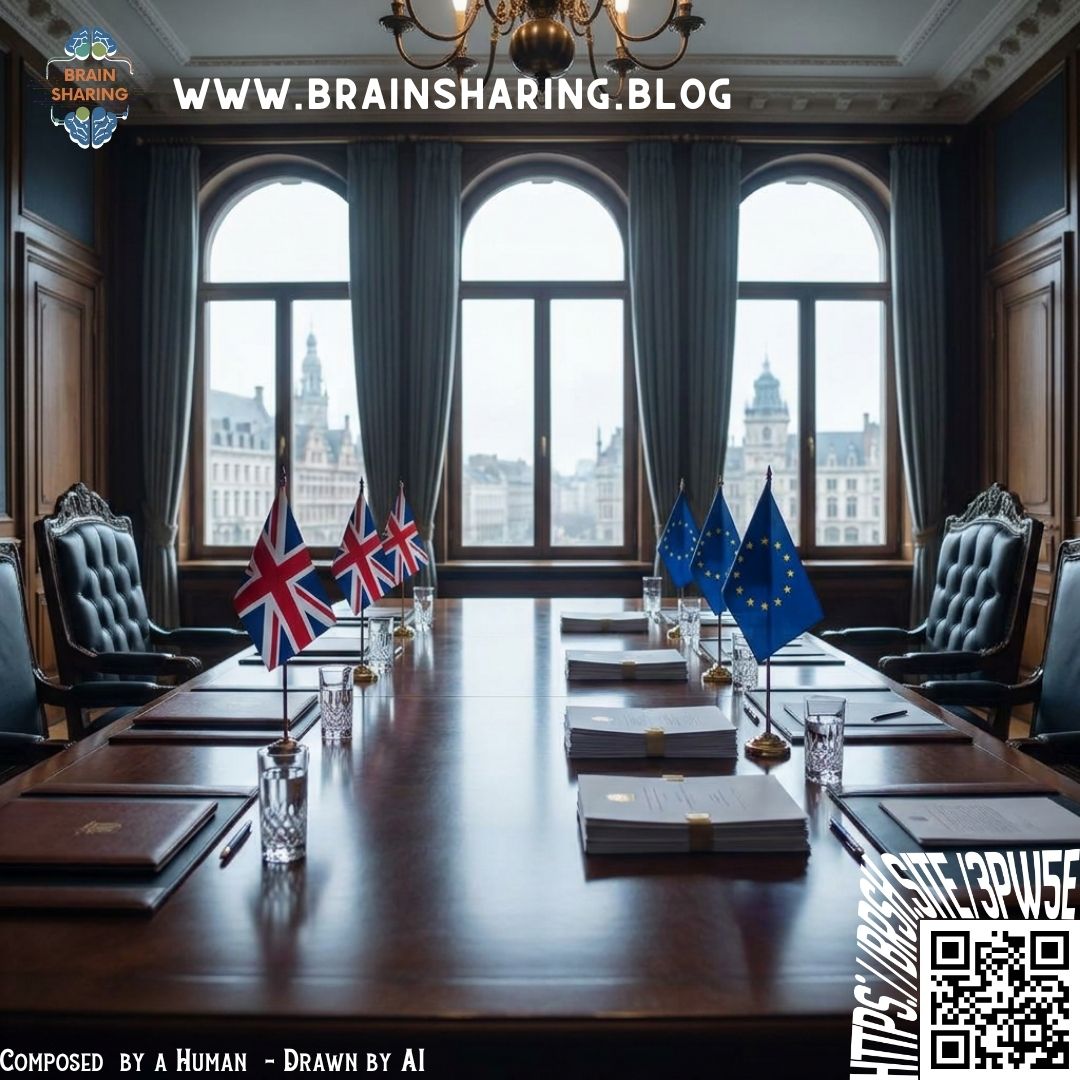 UK and EU flags on conference table