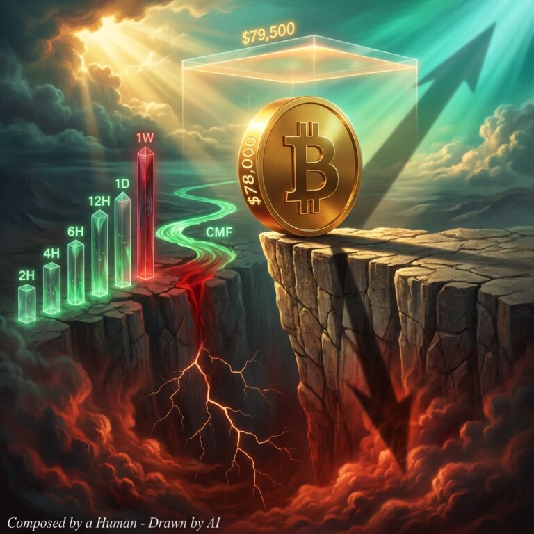 Bitcoin coin on cliff with rising price chart