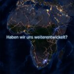Afrika bei Nacht mit leuchtenden Netzwerken