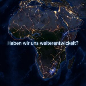 Afrika bei Nacht mit leuchtenden Netzwerken