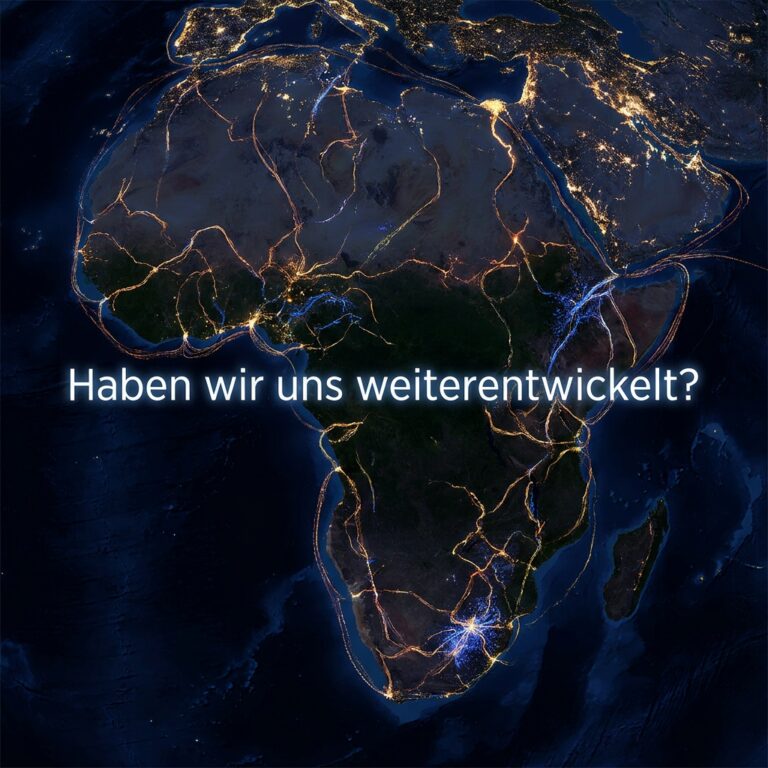 Afrika bei Nacht mit leuchtenden Netzwerken