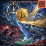 Bitcoin above cliff with bulls and bears storm