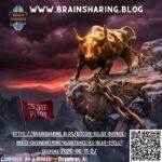Golden Bitcoin bull chained on cliff edge