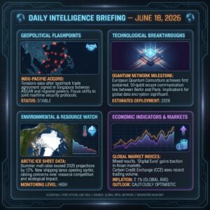Daily Intelligence Briefing dashboard with global updates