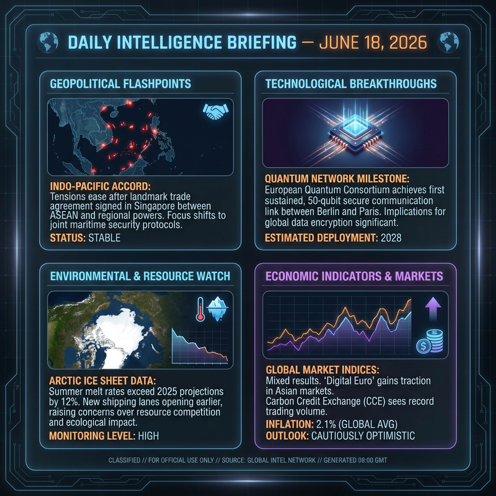 Daily Intelligence Briefing dashboard with global updates