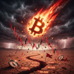 Bitcoin crashing amid storm and falling price chart