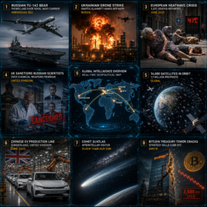 Global news collage featuring geopolitics, space and finance