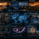 Global news dashboard with geopolitics, markets and technology