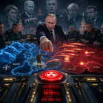 Dirigeant russe devant carte militaire nucléaire