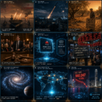 Global crisis montage of war, markets, space