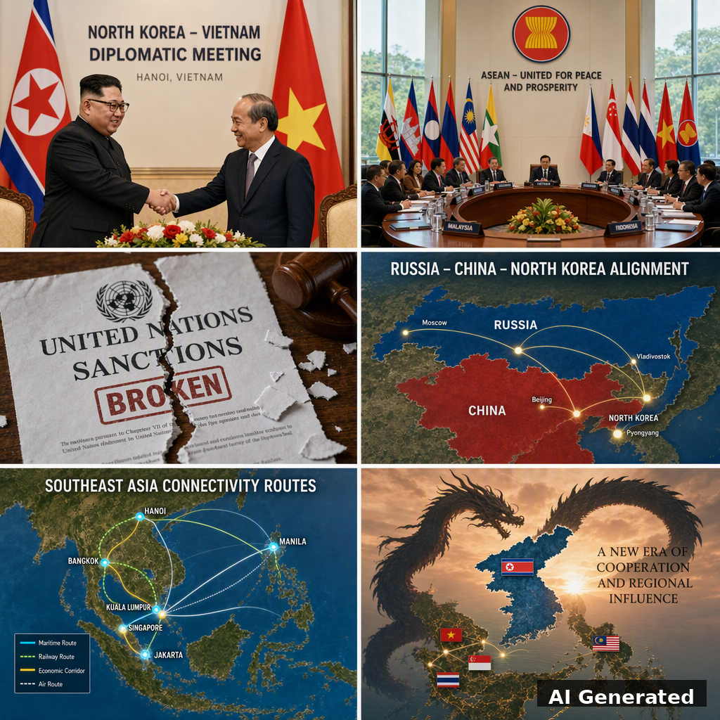 AI Generated cover image: North Korea quietly turns sanctions pressure into Southeast Asian leverage