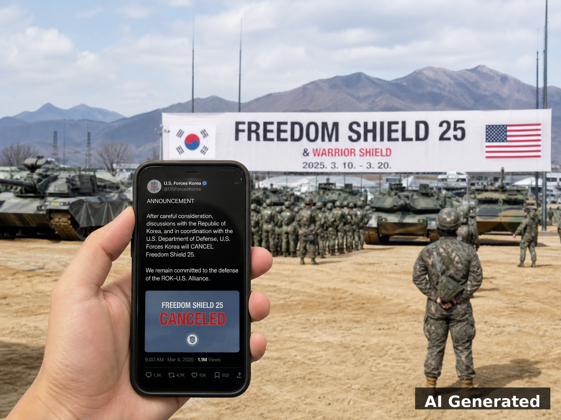 Cancelled military exercises on the Korean Peninsula