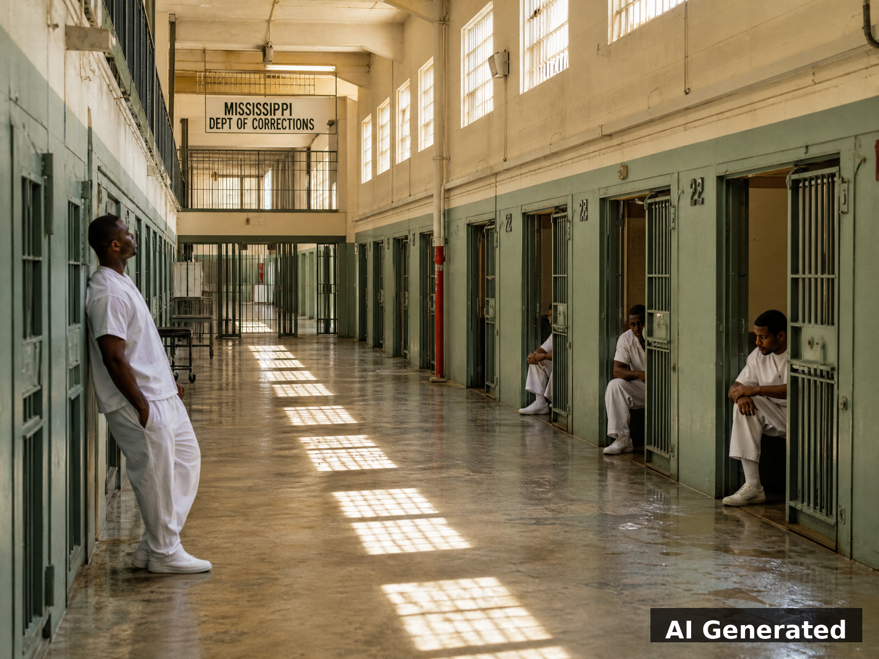 AI generated: Mississippi prison facility without air conditioning