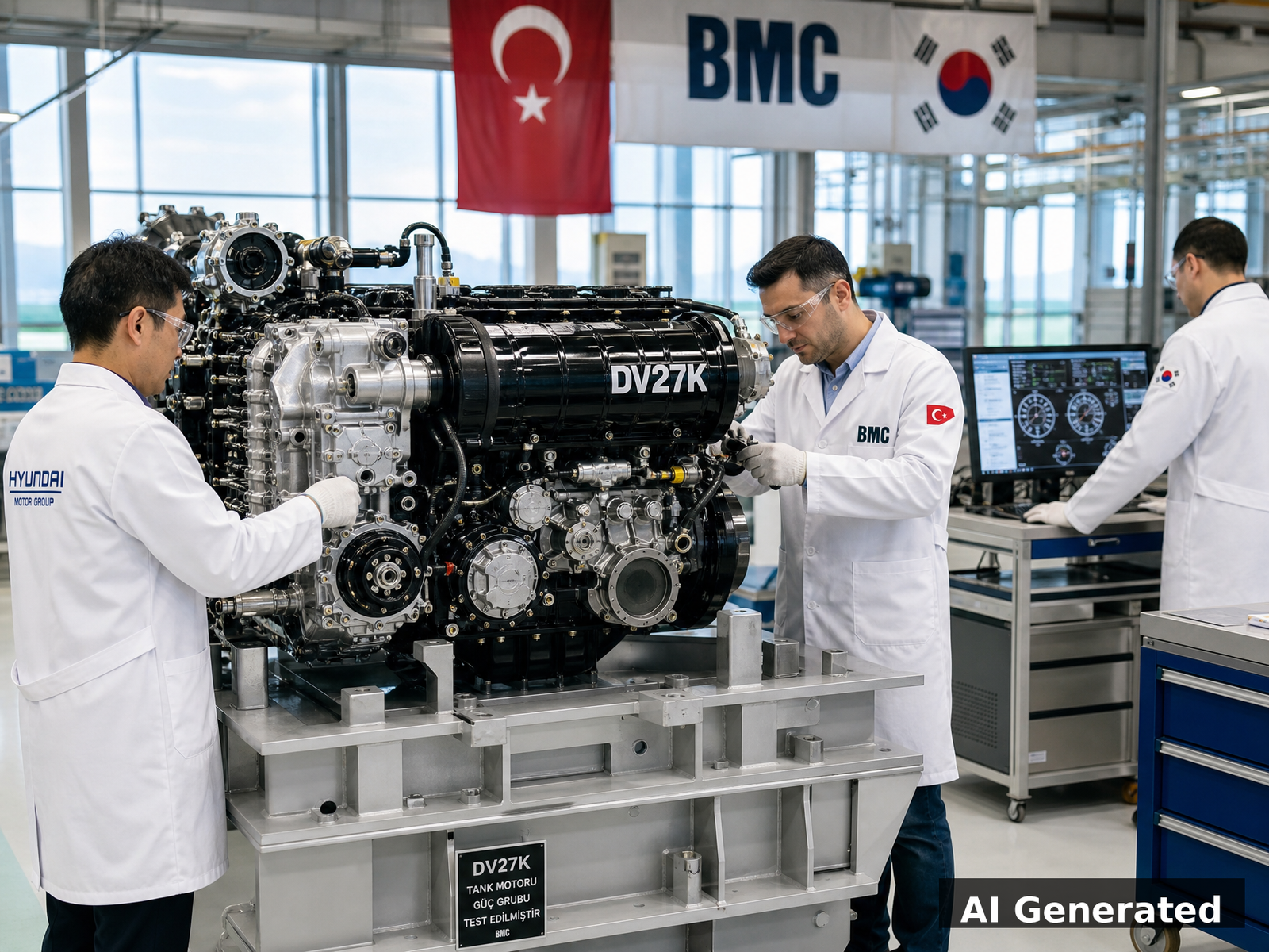 Tank engine assembly line with Turkish and South Korean engineers