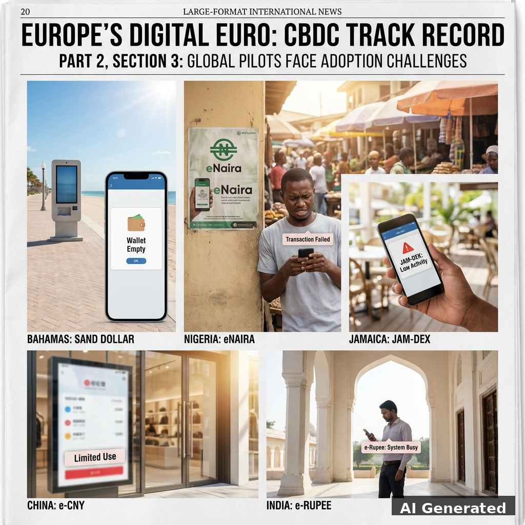 Global CBDC pilot adoption struggles and low usage