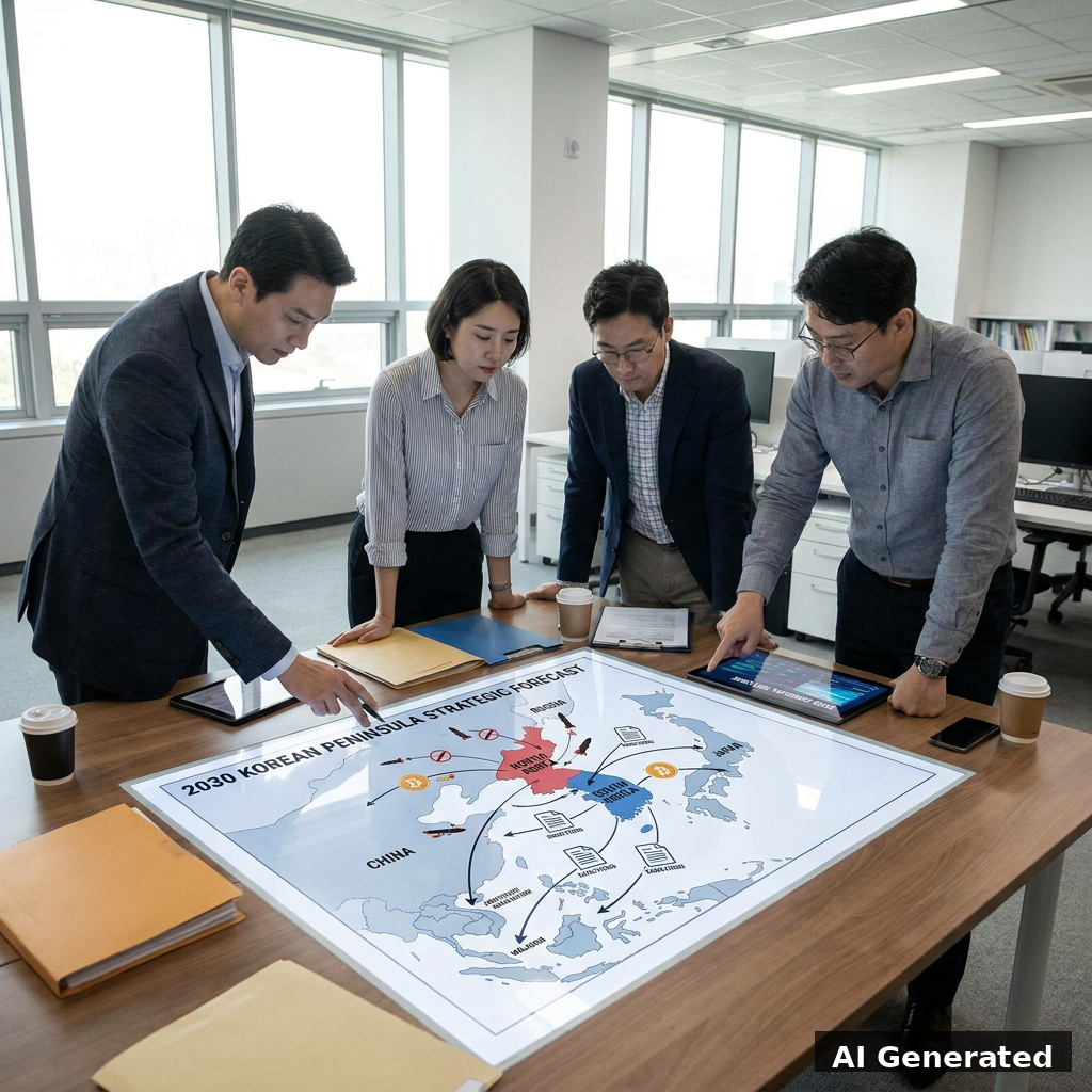 AI generated image for: The 2030 map links Moscow, Pyongyang, Beijing, and ASEAN today.