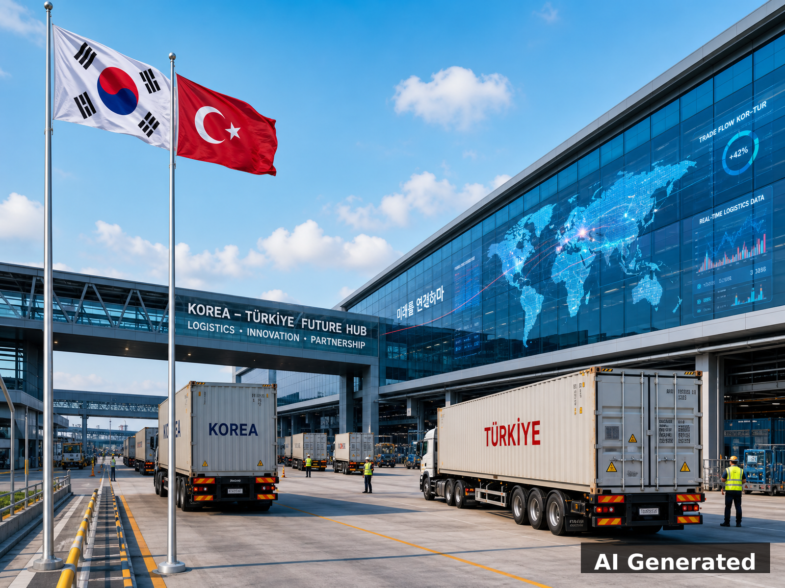 High-tech logistics hub representing future cooperation