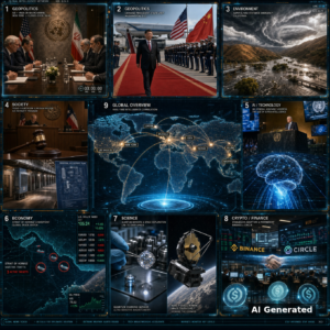 AI Generated - D115 nine-panel intelligence collage cover