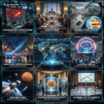 AI Generated - Nine-panel intelligence collage: Ukraine Patriots frozen as a Putin-Xi summit proceeds without Zelensky, Lavrov in Tehran between Iran and the Mecca Pact, strongest El Nino on record with Iberian floods and fading Arctic lakes, France night curfews, global overview map, AI control problem ECHOTRIBBLE, Japan MMX Mars Phobos sample return, BlackRock buffered bitcoin ETF with Evernorth XRP treasury, AI earnings test with diverging monetary policy