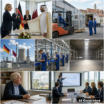 Collage généré par IA du test du dépérissement de l'industrie allemande