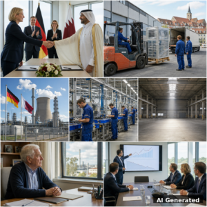 Collage généré par IA du test du dépérissement de l'industrie allemande