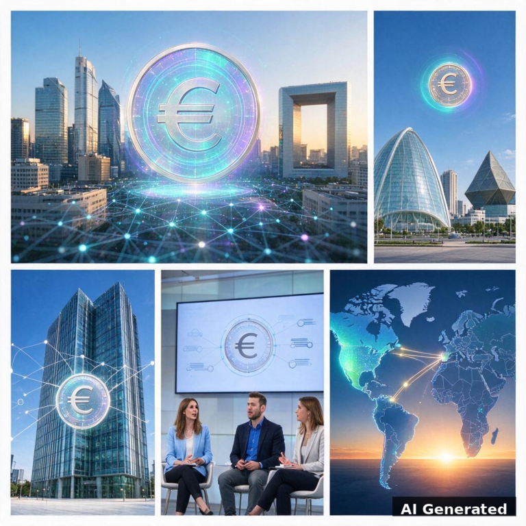 AI generated collage: l'euro numérique de l'Europe — souveraineté ET influence (Partie 3)