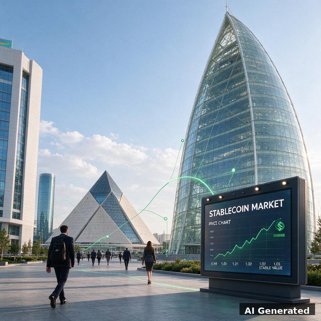 AI generated section image: le stablecoin EVO du Kazakhstan sur Solana