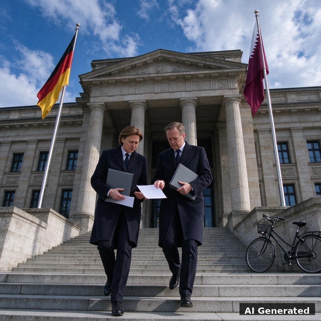 Généré par IA : fonctionnaires allemands examinant un dossier de contrôle des investissements étrangers