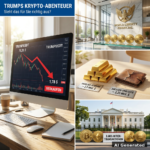 KI-generiertes Titelbild: editoriales Collage zu Trumps Krypto-Abenteuern